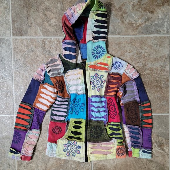 All That Jazz Razor Cut BOHO Hoodie Jacket Youth Size M - Picture 6 of 7